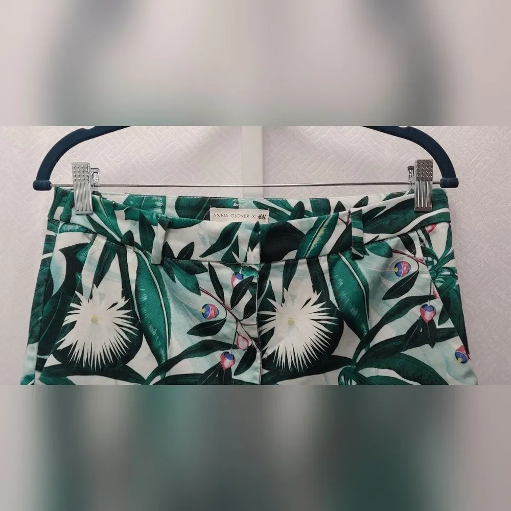 ANNA CLOVER x H&M Tropical Botanical Print Pants Sz 10